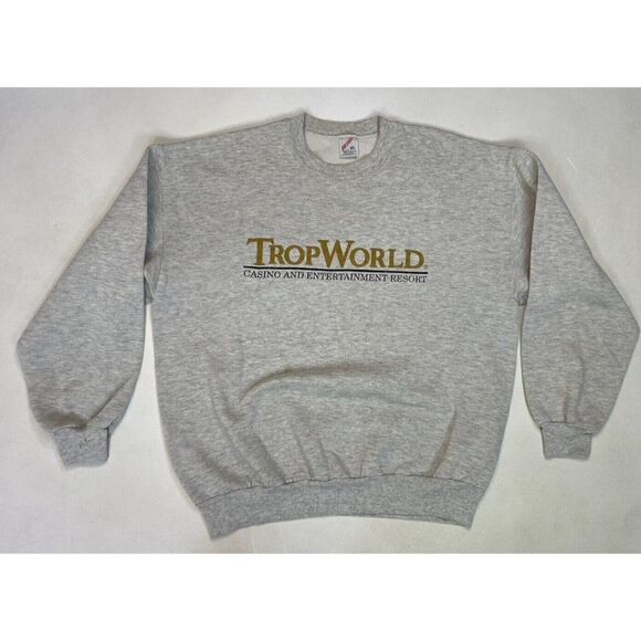 VINTAGE Tropworld Casino Resort Graphic Crewneck Sweatshirt Men Large 90s - Picture 1 of 8